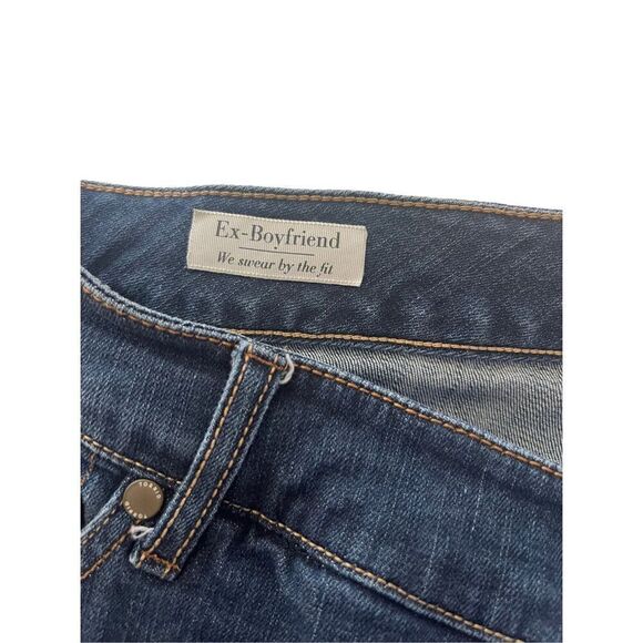 Torrid Women's Blue Mid Rise Medium Wash Distressed Ex-Boyfriend Jeans Size 18 - Picture 7 of 13